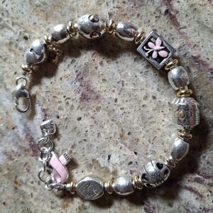 Brighton Pink Cancer Ribbon Mother Daughter and Sister Bracelet